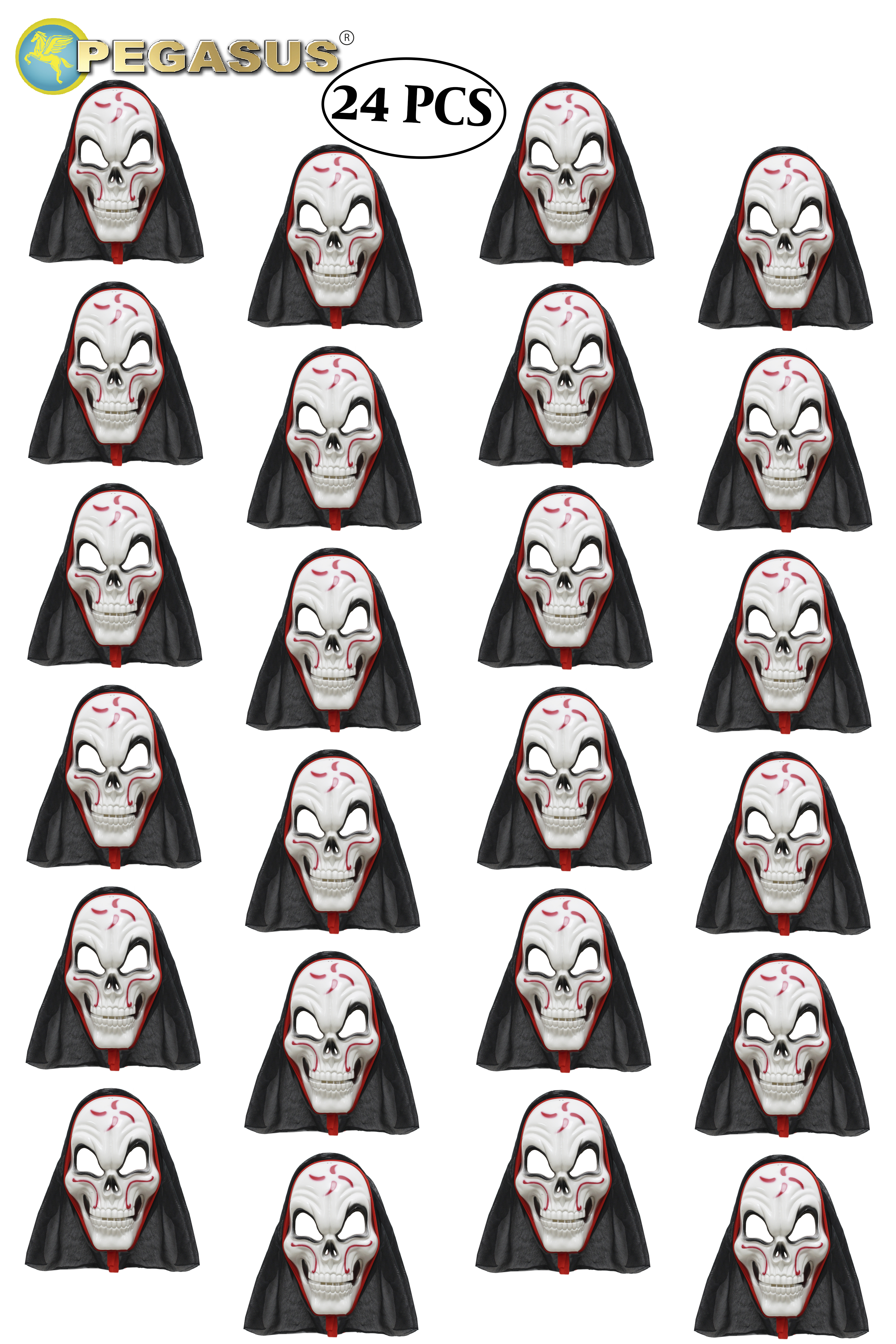 MASCHERA MORTE CON CAPPUCCIO DI HALLOWEEN CF 24 PZ